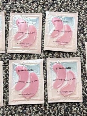 Lot of 7 grace & stella Pink Moisturizing Eye Masks (Single Sachet)